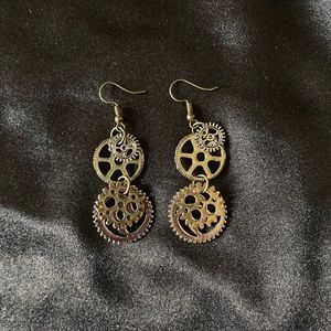 3/$25 Steampunk gear earrings